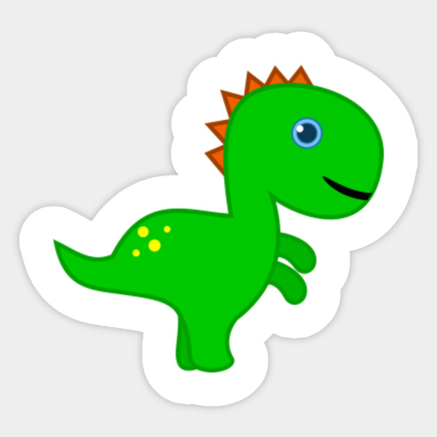 Tiny and funny cute Green Dinosaur for Kids - Dinosaur - Sticker | TeePublic